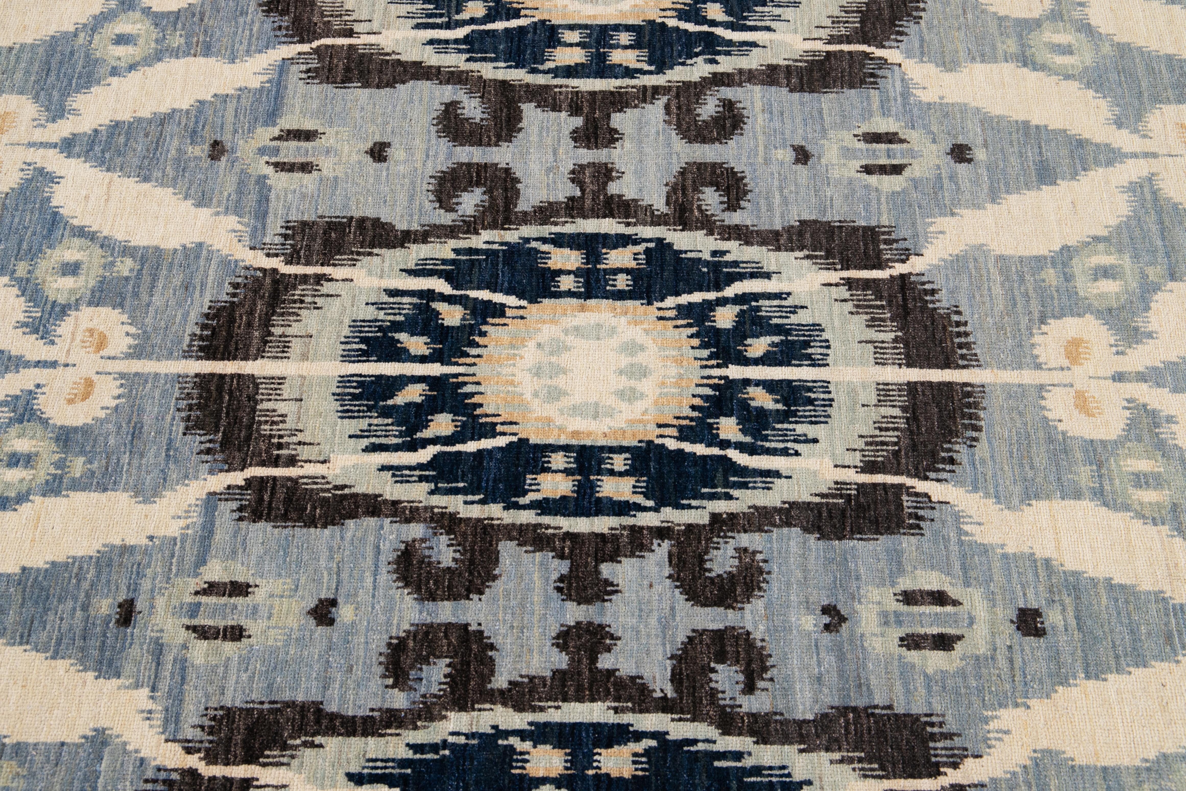 21st Century Modern Transitional Wool Afghan Rug For Sale 7