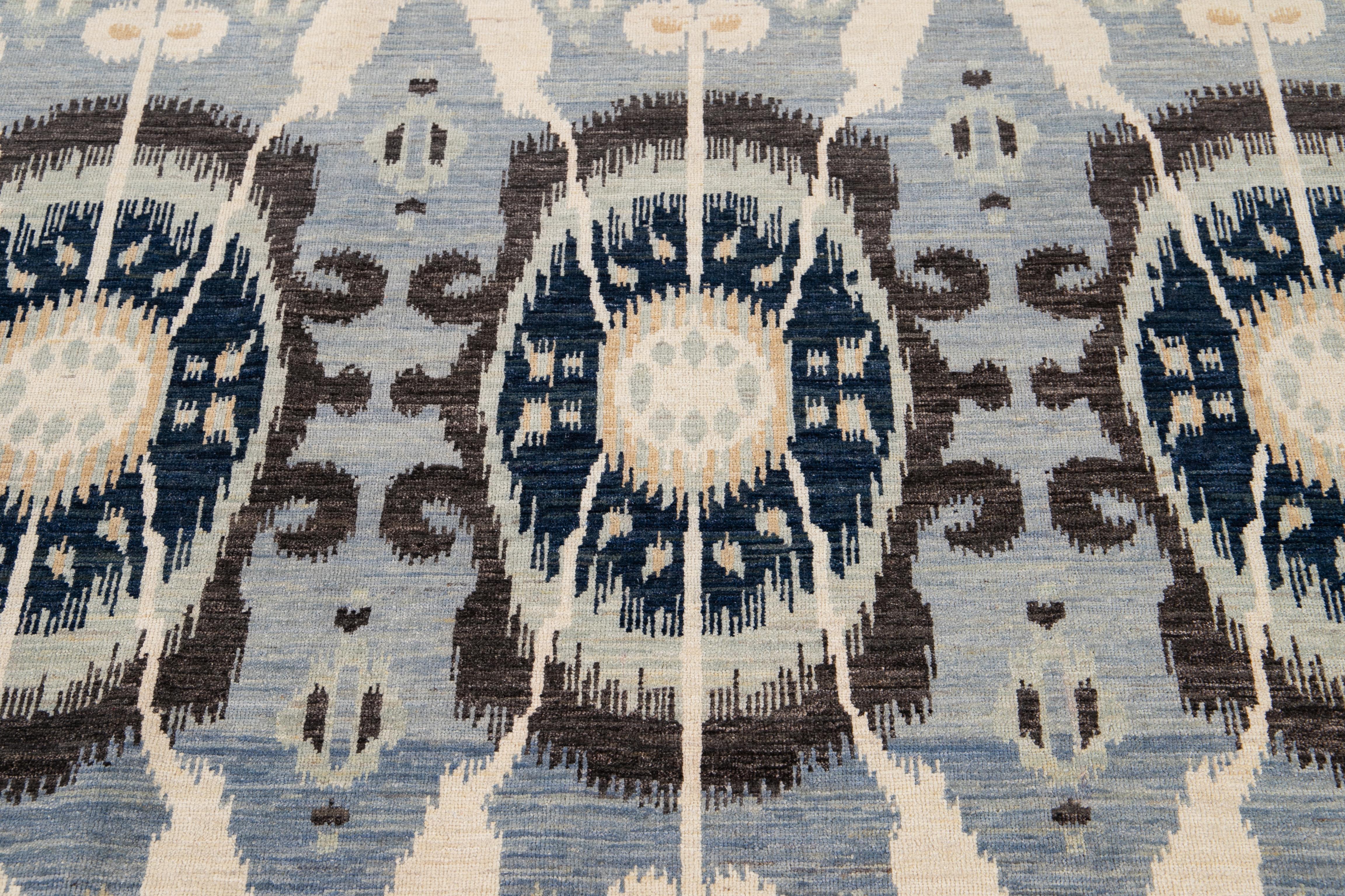 21st Century Modern Transitional Wool Afghan Rug For Sale 4