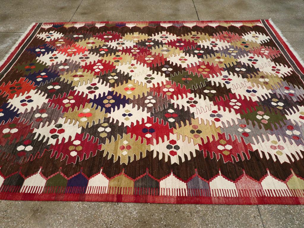21st Century Modern Turkish Flatweave Room Size Carpet Turco en venta