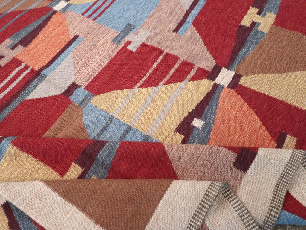 XXI secolo e contemporaneo 21st Century Modern Turkish Flatweave Room Size Carpet in vendita