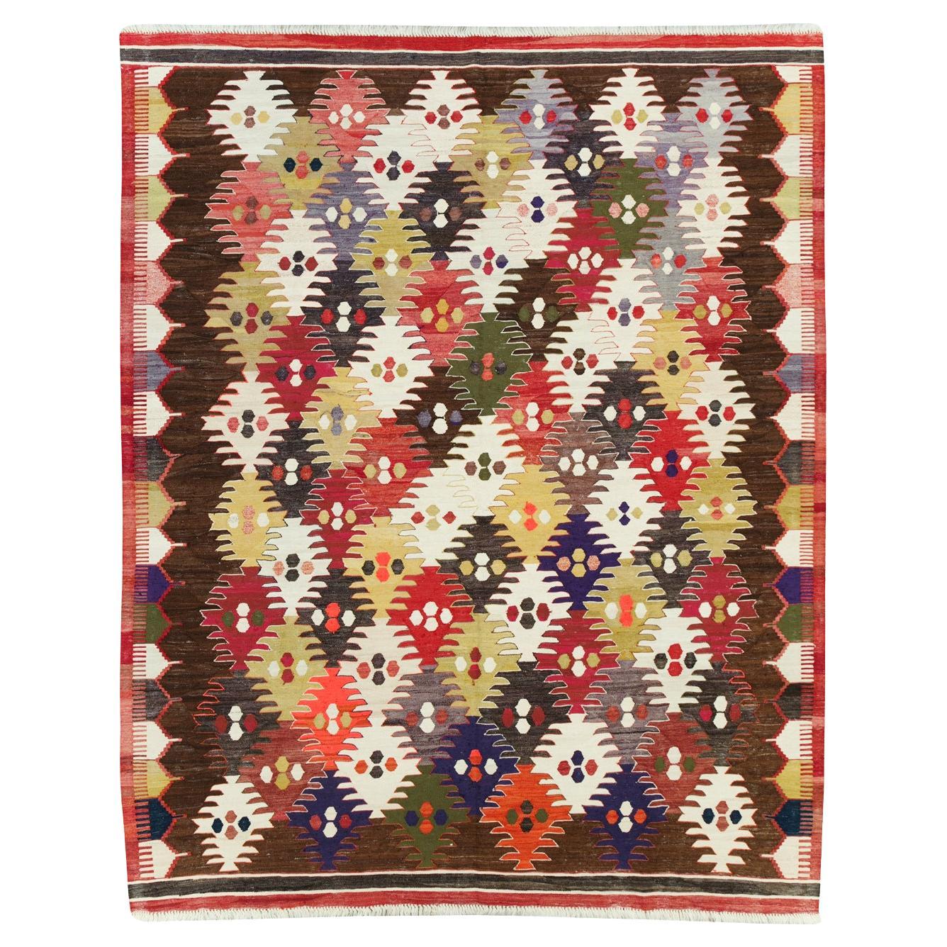 21st Century Modern Turkish Flatweave Room Size Carpet