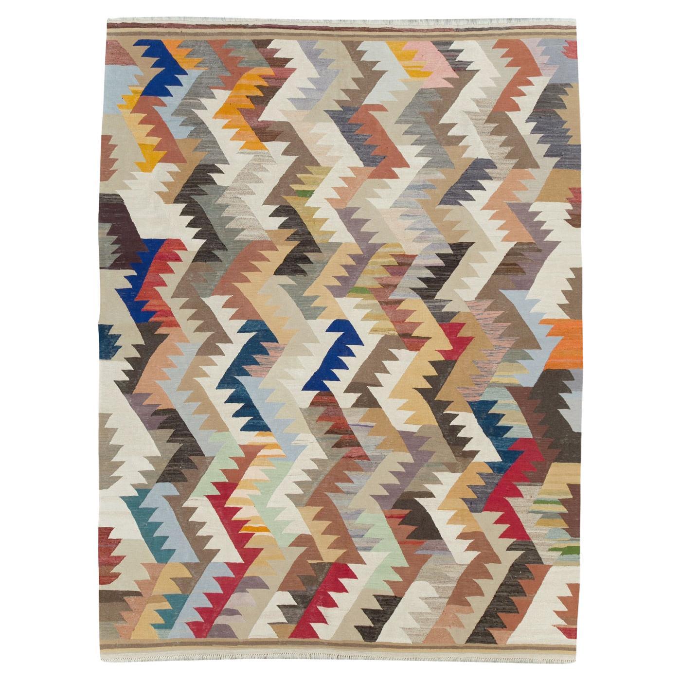 21st Century Modern Turkish Flatweave Room Size Carpet