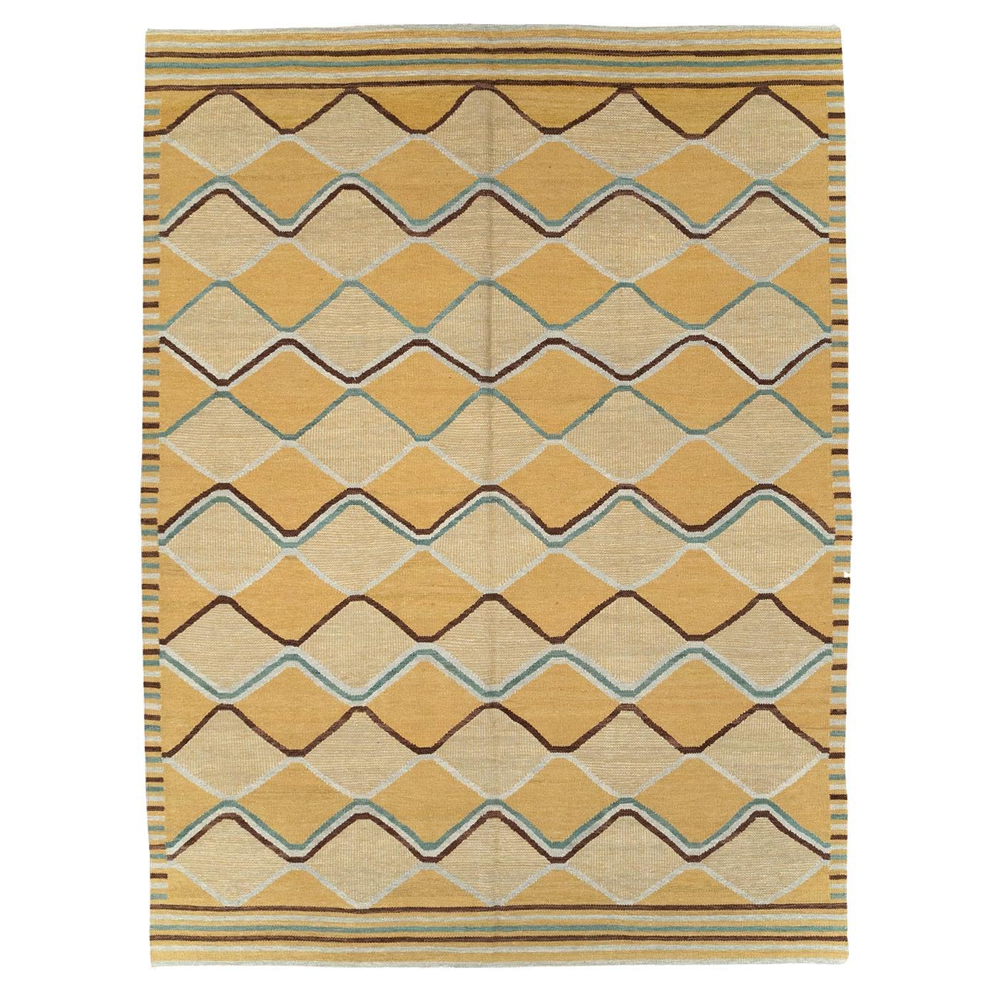 21st Century Modern Turkish Flatweave Room Size Carpet