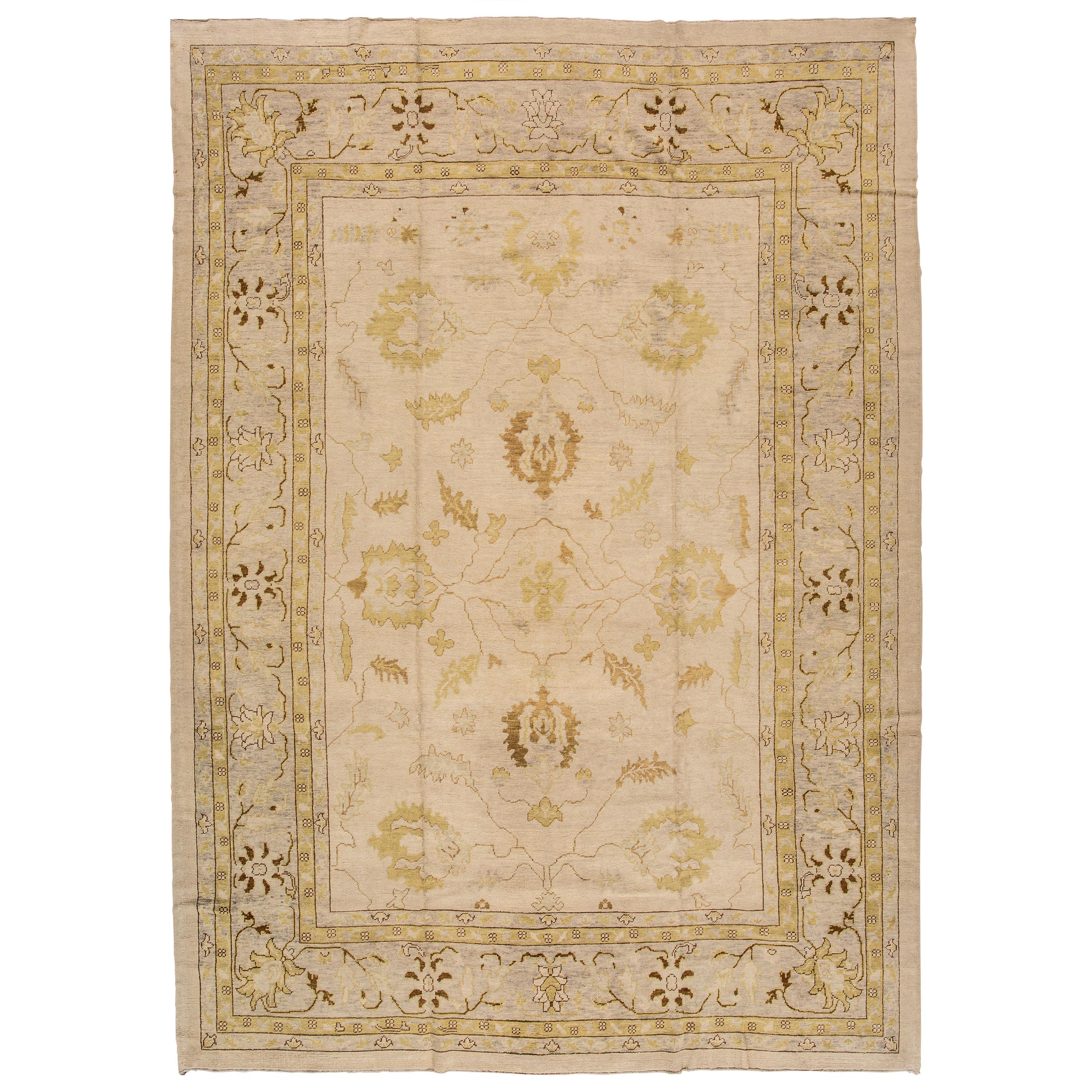 21st Century Antique Turkish Oushak Long Wool Rug For Sale at 1stDibs