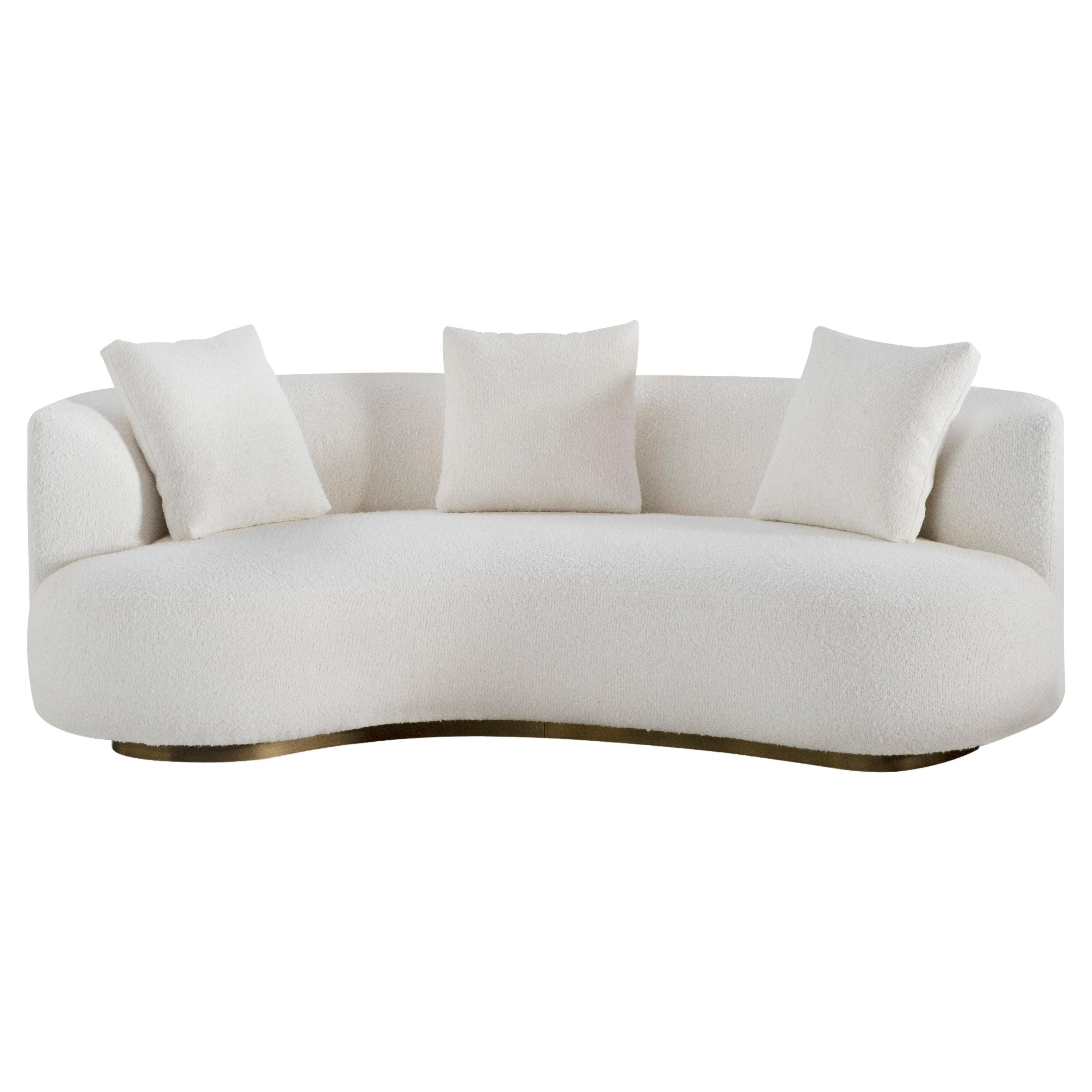 Contemporary Modern Twins 3-Seat Sofa in Dedar Bouclé Handcrafted by Greenapple