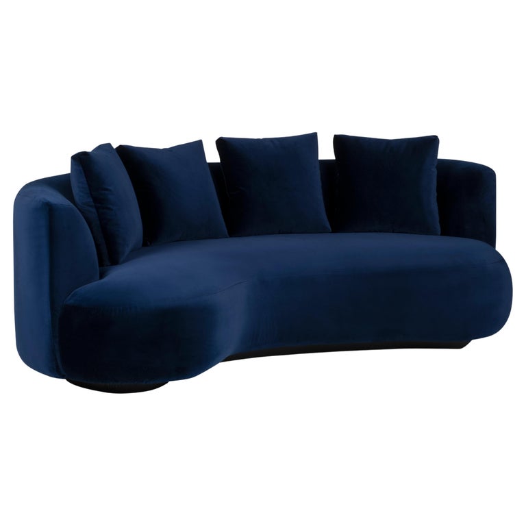 Greenapple Sofa, Twins Sofa 3-Seat, Navy Velvet, Handmade in Portugal For Sale