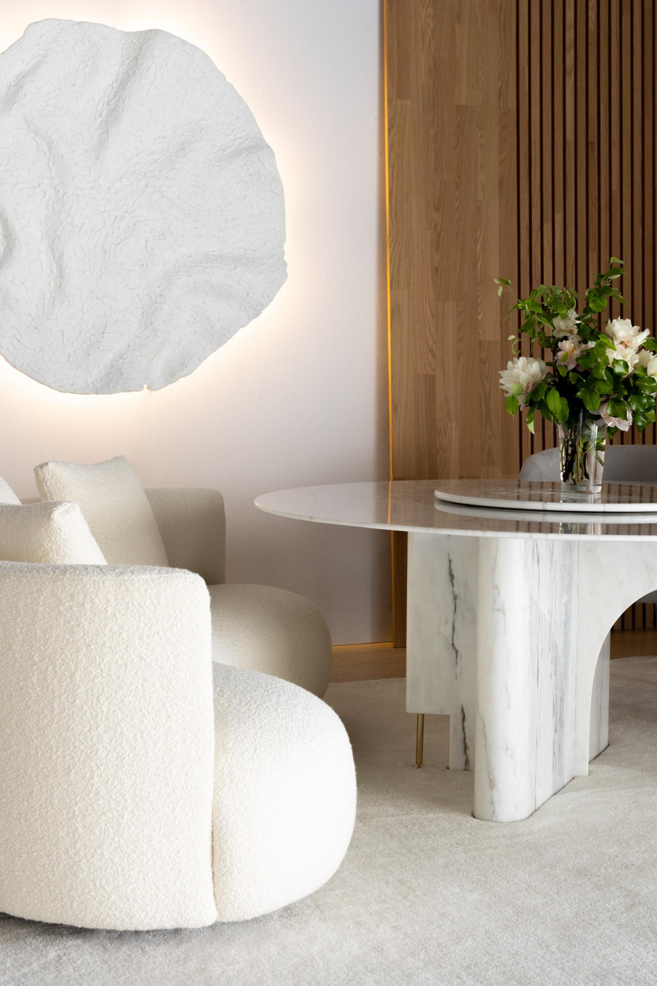 The Modernity Twins Curved Sofa, White Bouclé, Handmade Portugal by Greenapple Neuf - En vente à Lisboa, PT