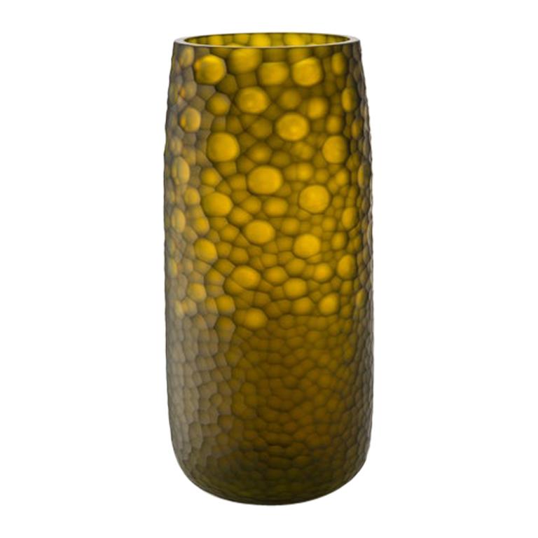 21st Century Modern Vase in Murano's Hand Blown Glass "Battuto", by Salviati For Sale