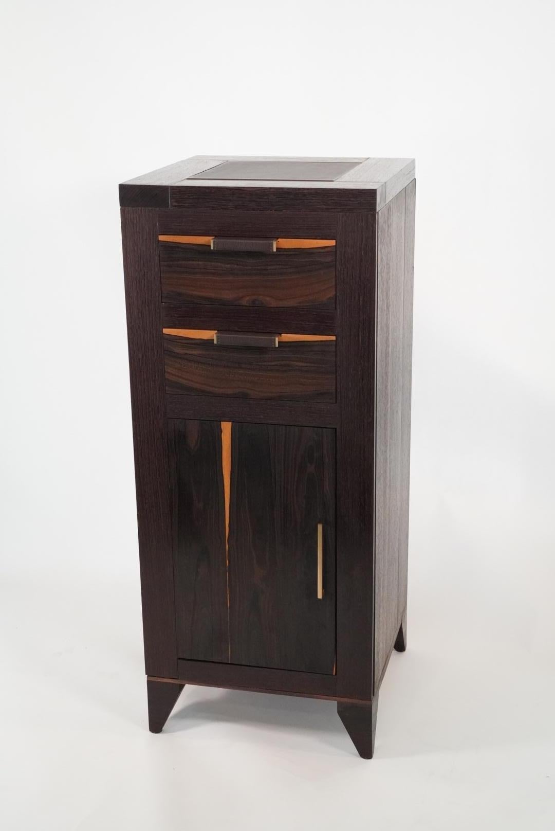 21st Century Modern Wenge and Ziricote Wood Liquor Storage Cabinet  1