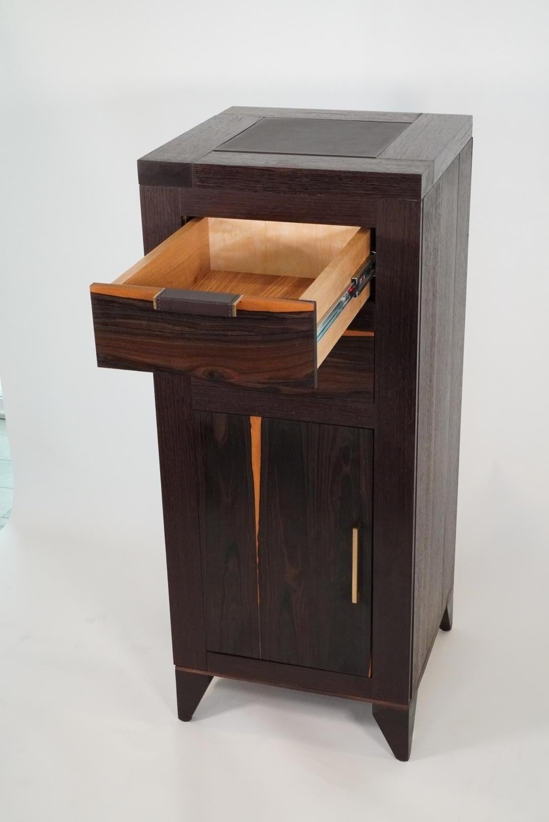 21st Century Modern Wenge and Ziricote Wood Liquor Storage Cabinet  2