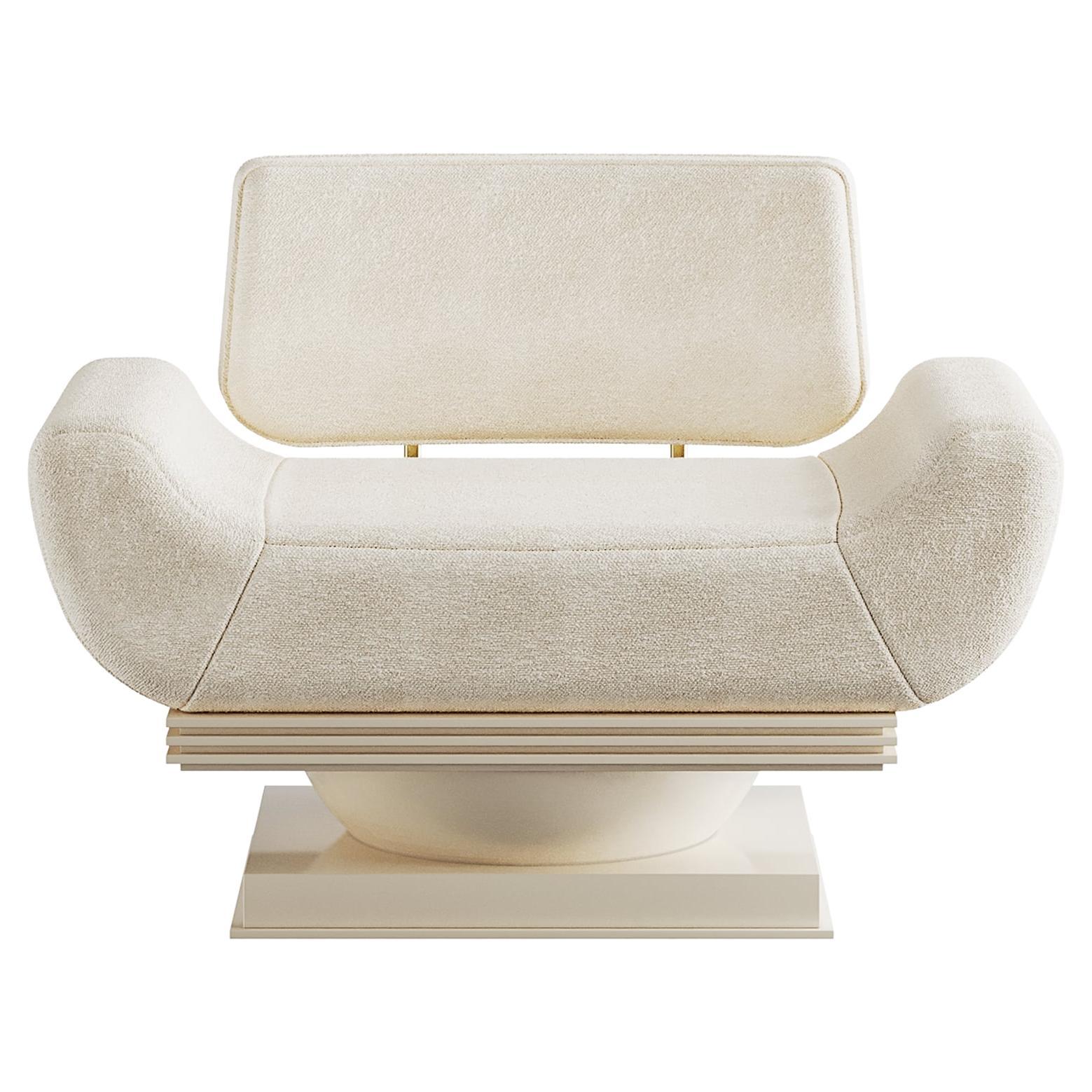 Moderner cremefarbener Sessel des 21. Jahrhunderts Bouclé lackiert in Glanz Alice Sessel

Alice Armchair Cream ist ein luxuriöser Sessel, der aus erlesenen Materialien besteht. Dieser eklektische Sessel eignet sich perfekt für ein zeitgenössisches