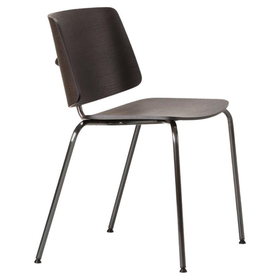 21st Century Modern Wooden Black T-Shaped Chair Tao Made in Italy