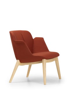 21st Century Modern Wooden Red Armchair Hive Made in Italy