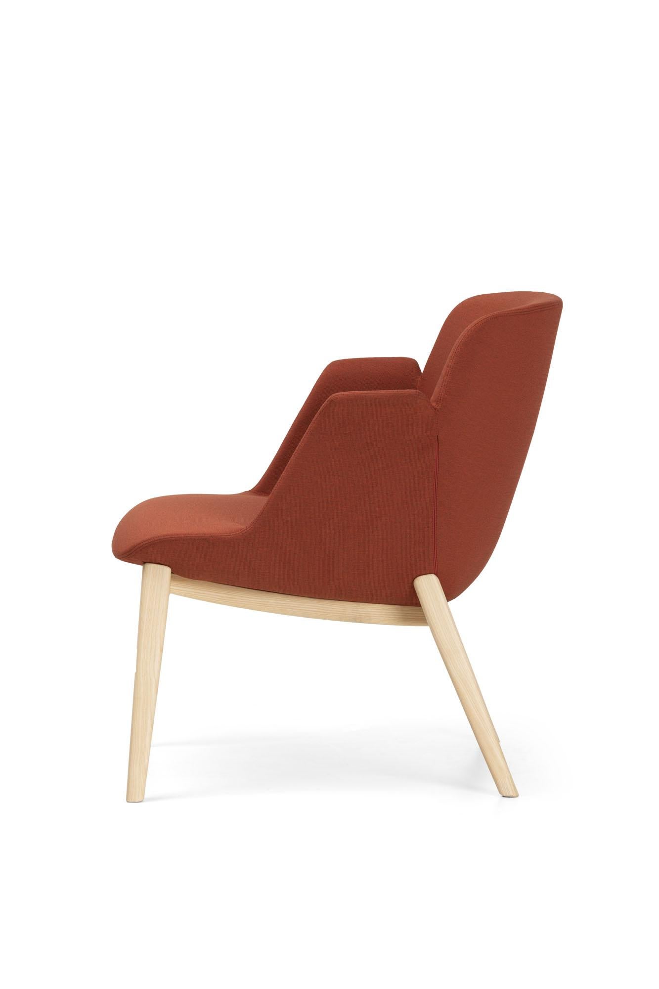 Italian 21st Century Modern Wooden Red Armchair Hive Made in Italy For Sale