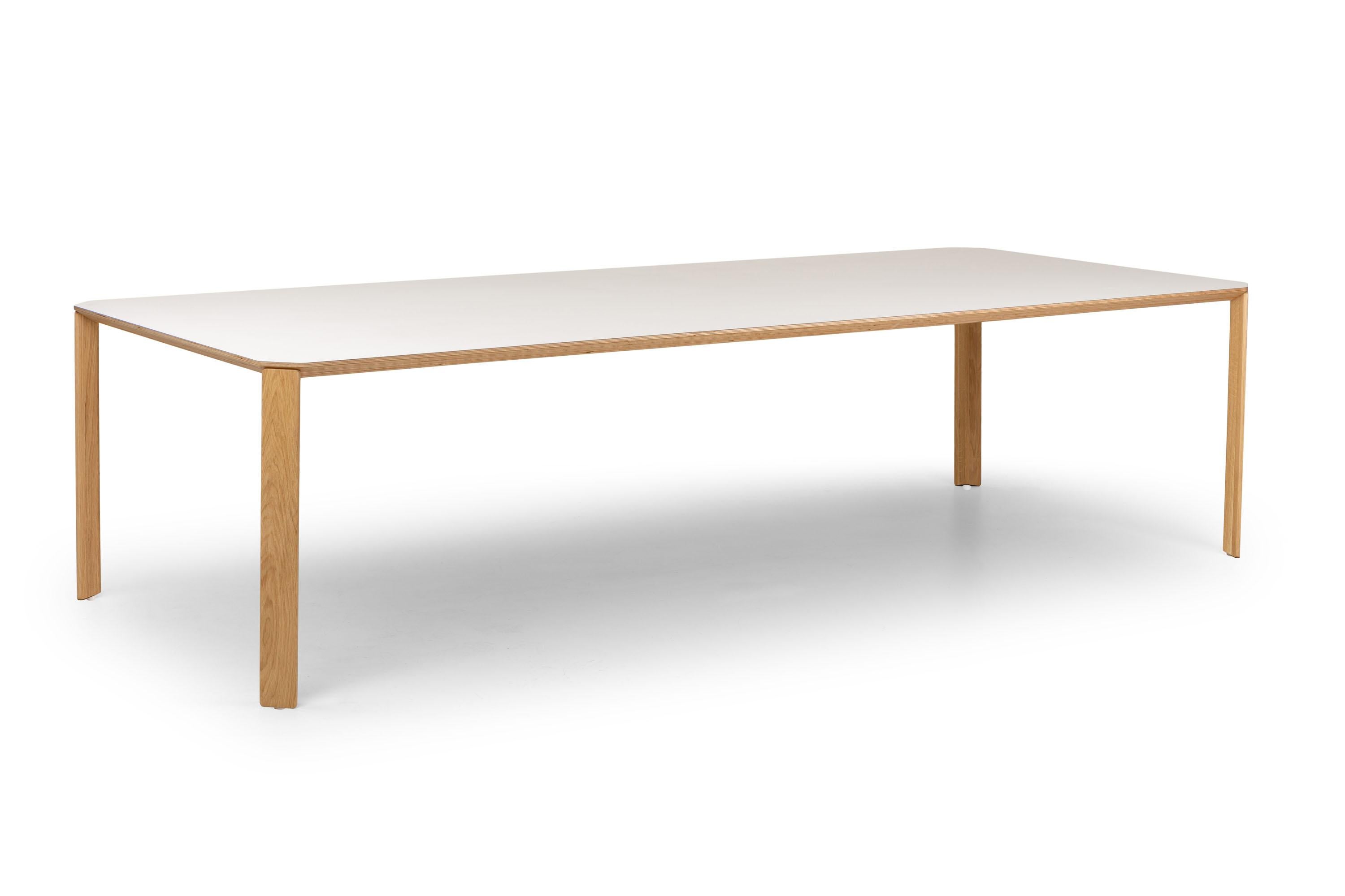 The new family of tables defined by an innovative connection system between the parts (table-top and legs) that is completely hidden. 
The table design allows an expansive solution ranging from small tables to large meeting tables. The solid wood