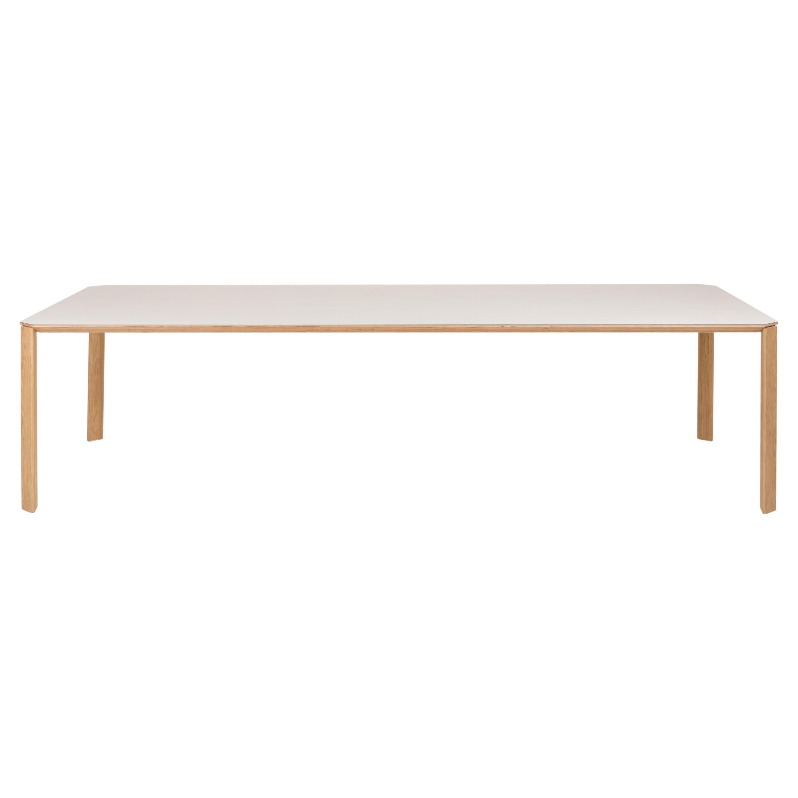 Table en bois moderne du 21e siècle avec plateau en stratifié blanc Ermete fabriqué en Italie en vente