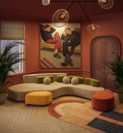 21st Century Modular Mood Sofa Cotton Velvet