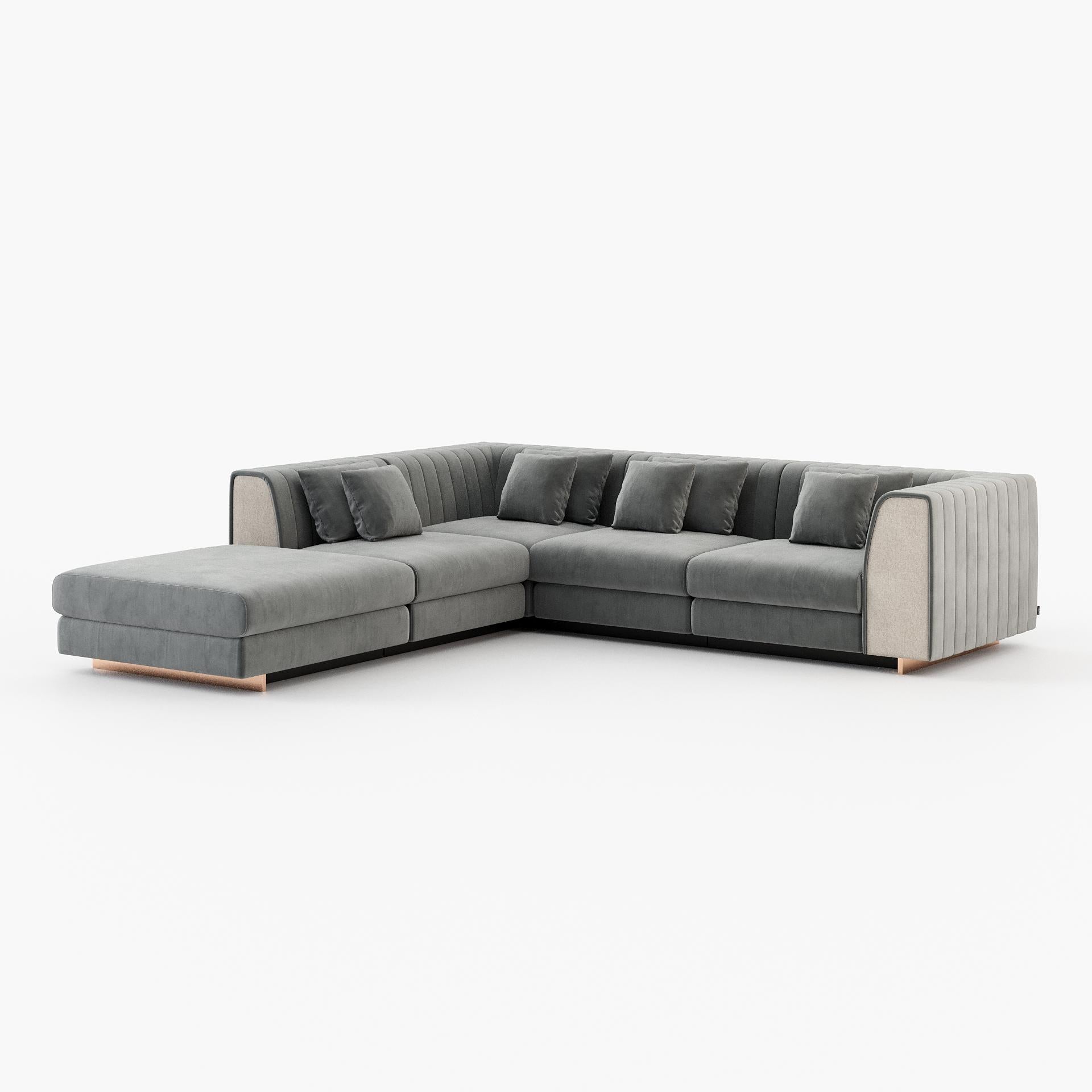 Portuguese Modular sectional sofa with customisable fabric by Laskasas For Sale