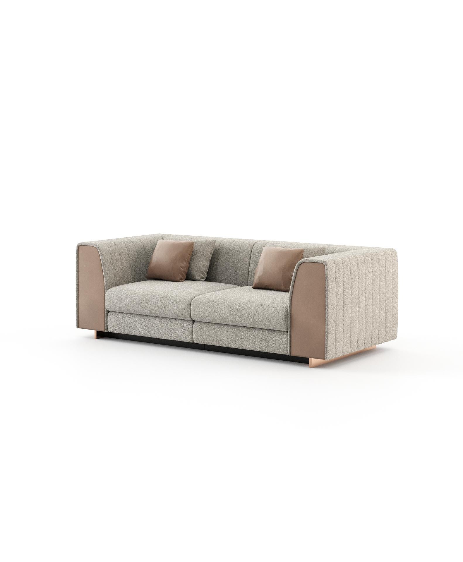 Mid-Century Modern Modular sectional sofa with customisable fabric by Laskasas For Sale