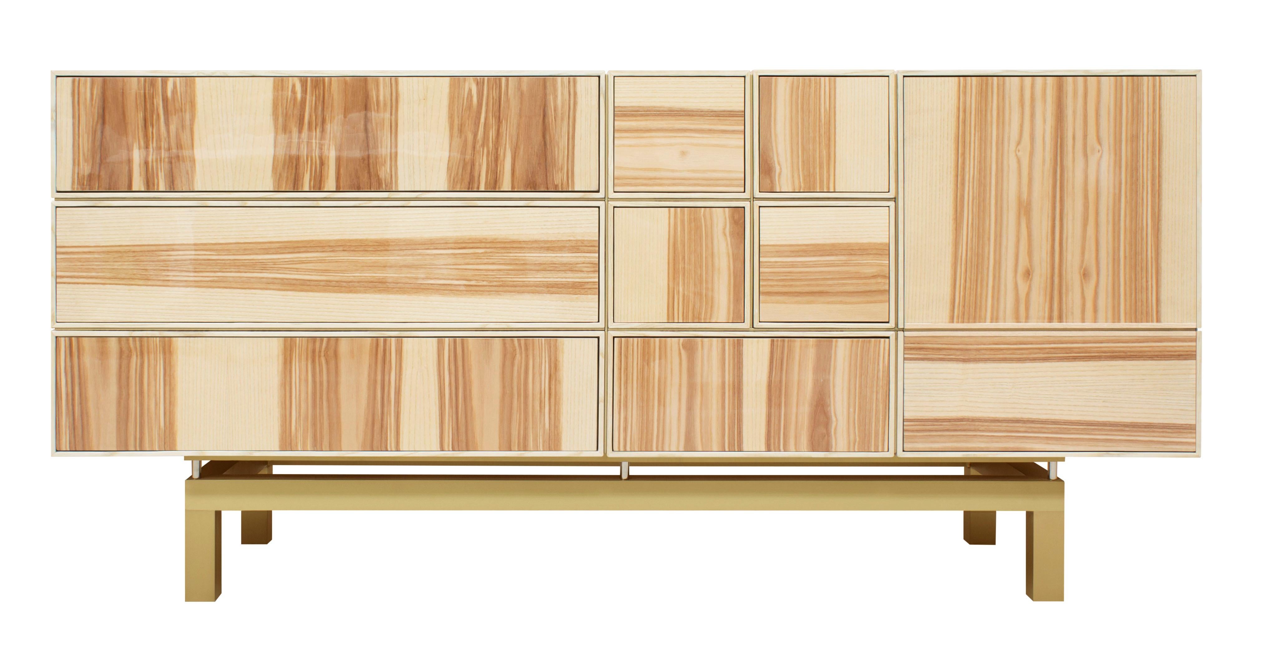 Modulares Sideboard aus Eisenholz und Messing von Malabar, 21. Jahrhundert (21. Jahrhundert und zeitgenössisch) im Angebot