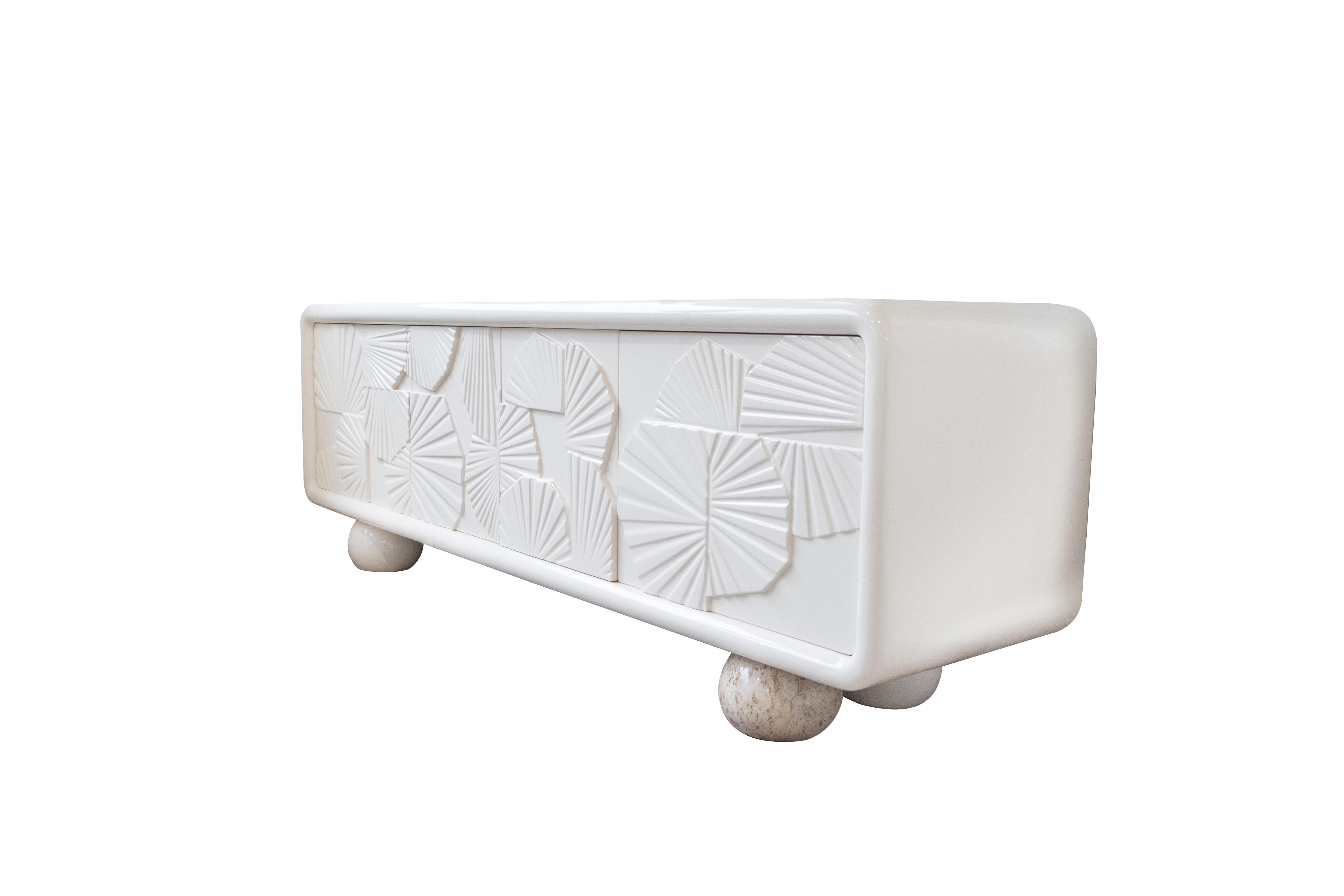 21st Century Mon Ohh Sideboard Monochromatic Lacquered Wood by Malabar For Sale 1