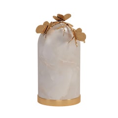 Monarch Table Lamp by Creativemary, Alabaster & Brass Made in Portugal