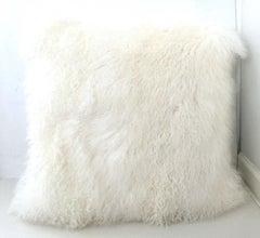 21st Century "Mongolian" Fur Large Floor Pillow 32" Square