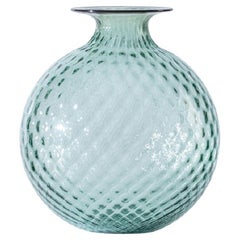 Très grand vase en verre Monofiori Balloton rouge sang/vert du 21ème siècle