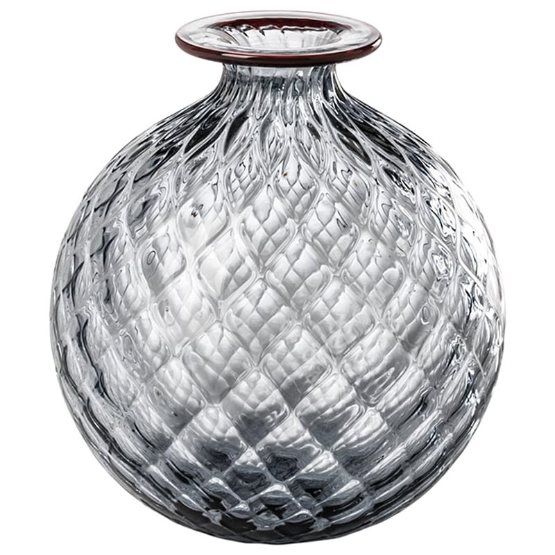 Très grand vase en verre Monofiori Balloton couleur raisin/rouge, Venini, XXIe siècle en vente
