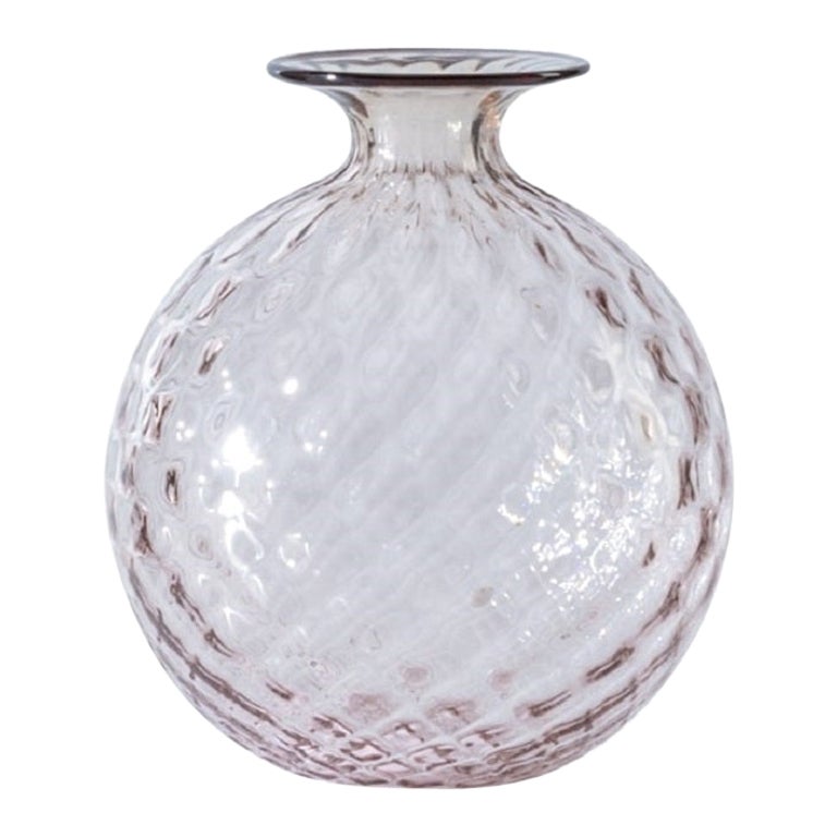 Jarrón de cristal extrapequeño Monofiori Balloton del siglo XXI en rojo sangre/rosa cipria