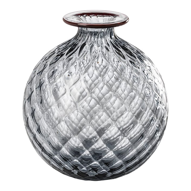 Très petit vase en verre Monofiori Balloton couleur raisin/rouge, Venini, XXIe siècle