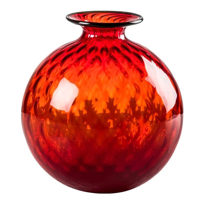 Jarrón de cristal extrapequeño Monofiori Balloton del siglo XXI en rojo by Venini