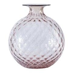 Grand vase Monofiori Balloton du 21e siècle en verre rouge sang/rose cipria