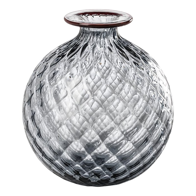 Grand vase en verre Monofiori Balloton couleur raisin/rouge, Venini, XXIe siècle