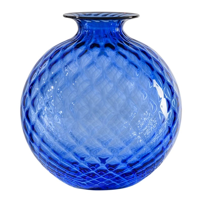 21st Century Monofiori Balloton Large Glass Vase in Red/Sapphire by Venini