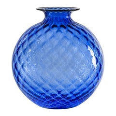 21st Century Monofiori Balloton Large Glass Vase in Red/Sapphire by Venini