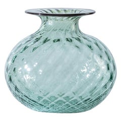 Petit vase en verre Monofiori Balloton rouge sang/vert Rio du 21e siècle