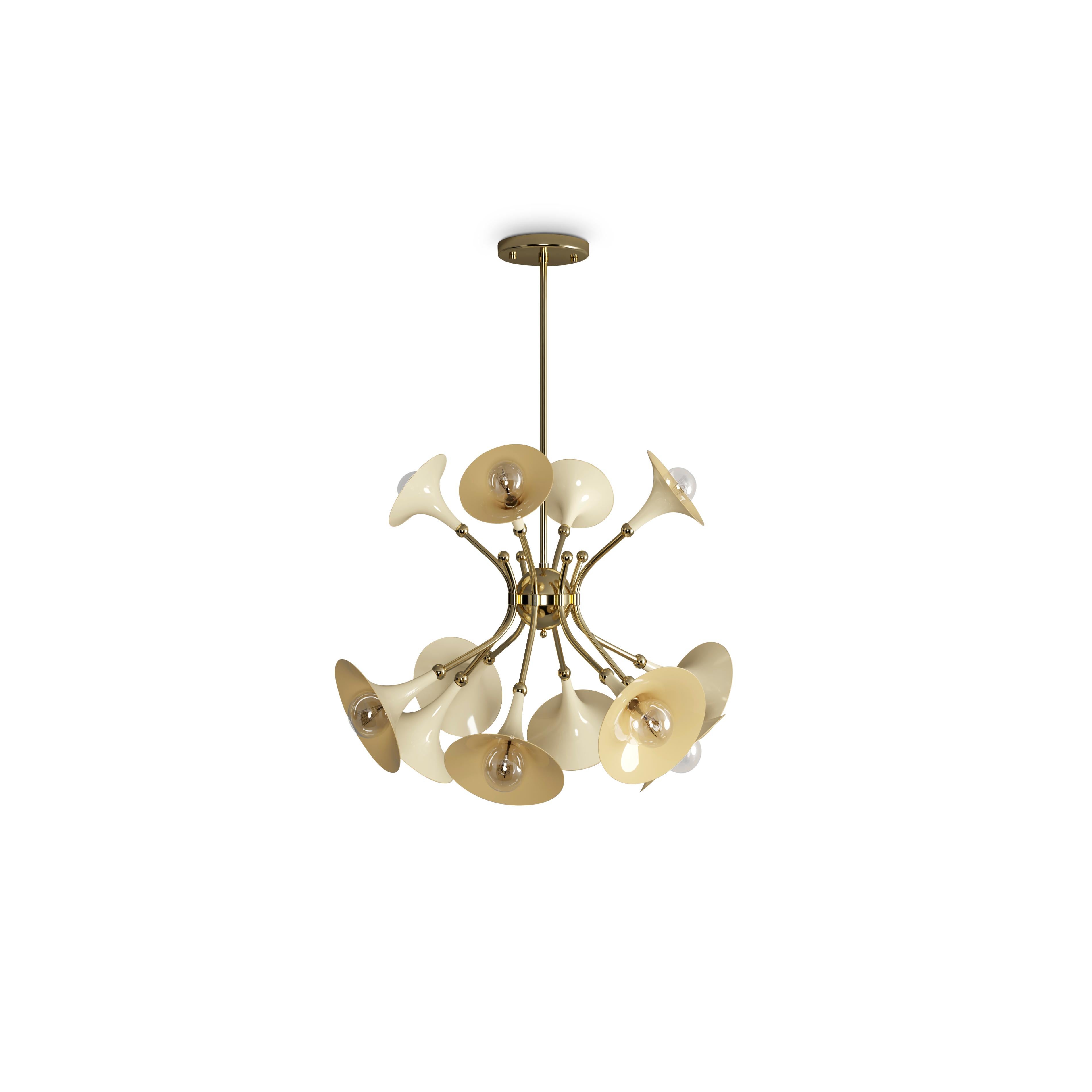 21st Century Monteral Suspension Lamp Brass In New Condition For Sale In RIO TINTO, PT