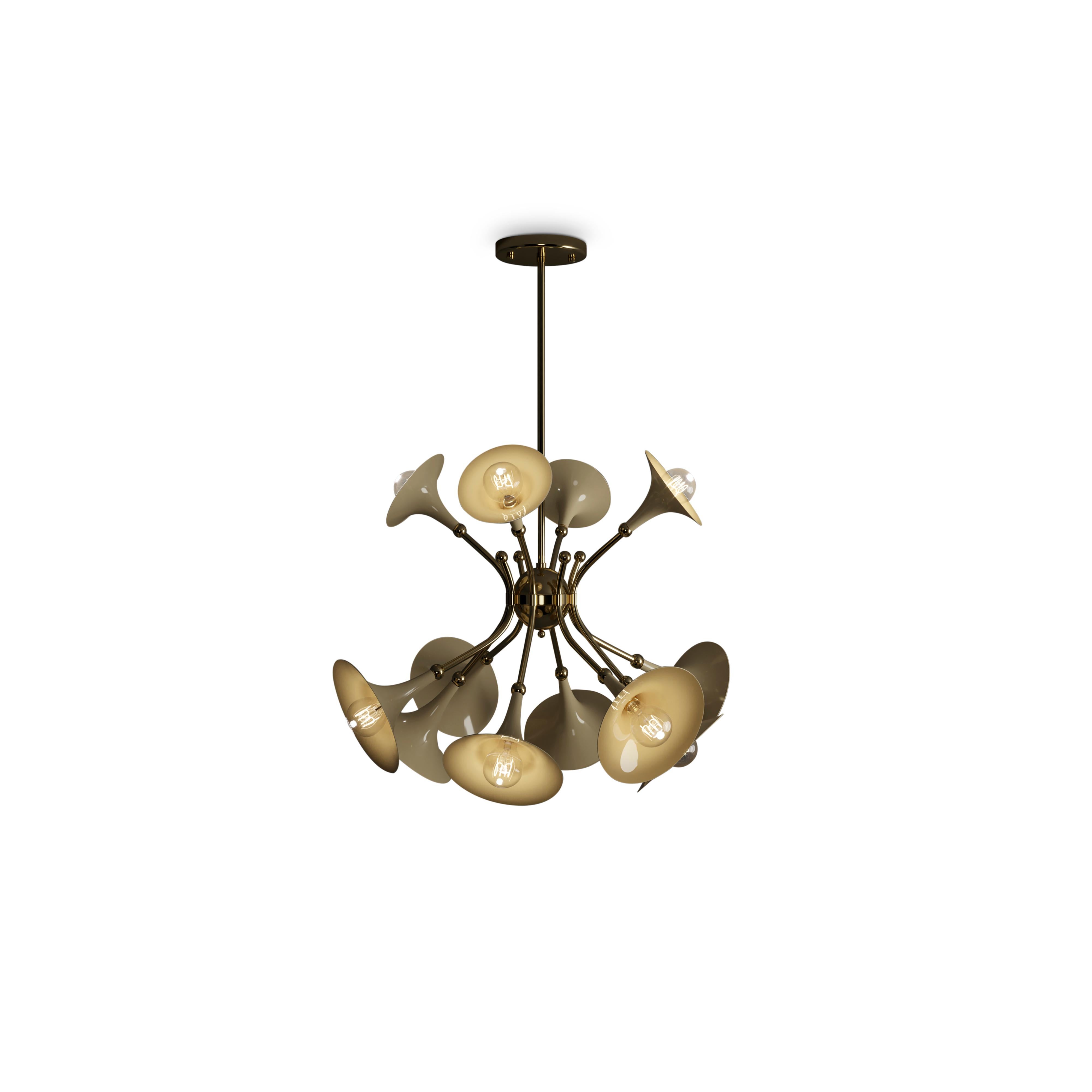 Contemporary 21st Century Monteral Suspension Lamp Brass For Sale