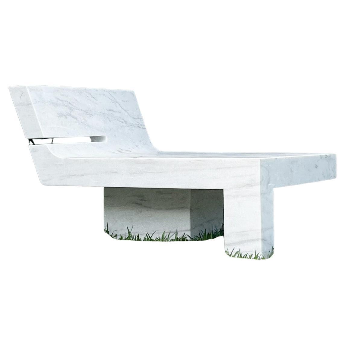 21st Century Montignoso Garden Marble Bench