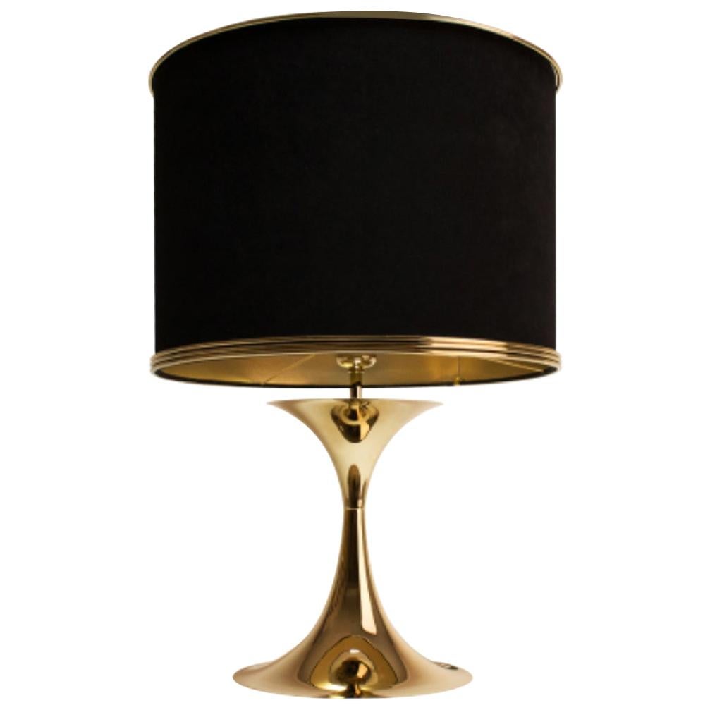 21st Century Montreal Table Lamp Brass Velvet