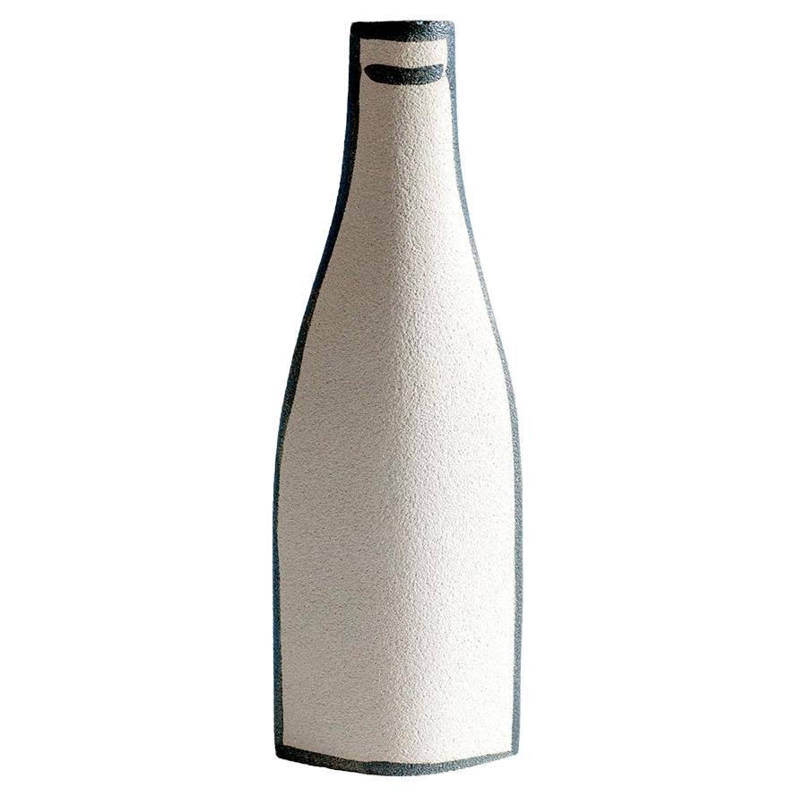 21st Century ‘Morandi Bouteille - Black’, in White Ceramic, Crafted in France