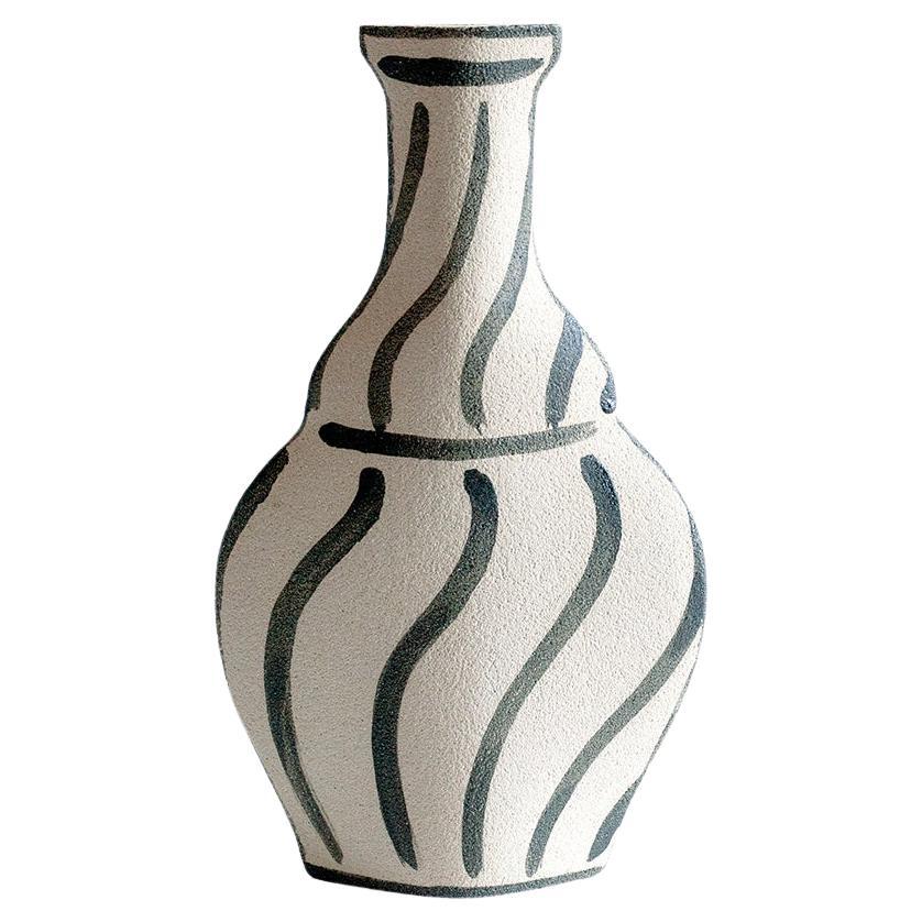 21st Century ‘Morandi Vase - Black’, in White Ceramic, Hand-Crafted in France For Sale