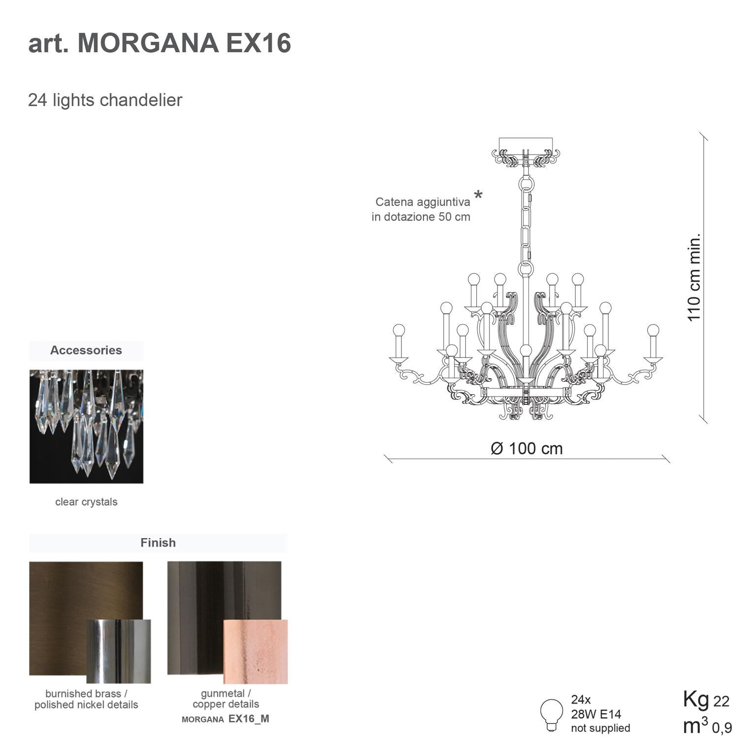 21st Century Morgana Burnished Brass and Nickel Chandelier by Patrizia Garganti For Sale 1