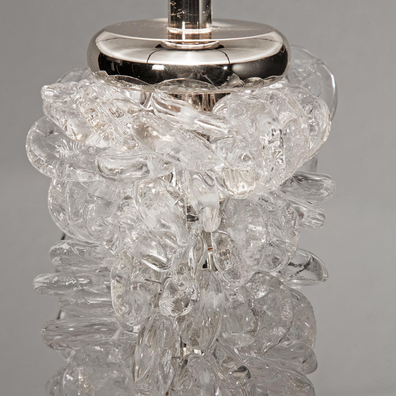 Moderno Lampada da terra Morgana del XXI secolo in argento e vetro soffiato di Patrizia Garganti in vendita