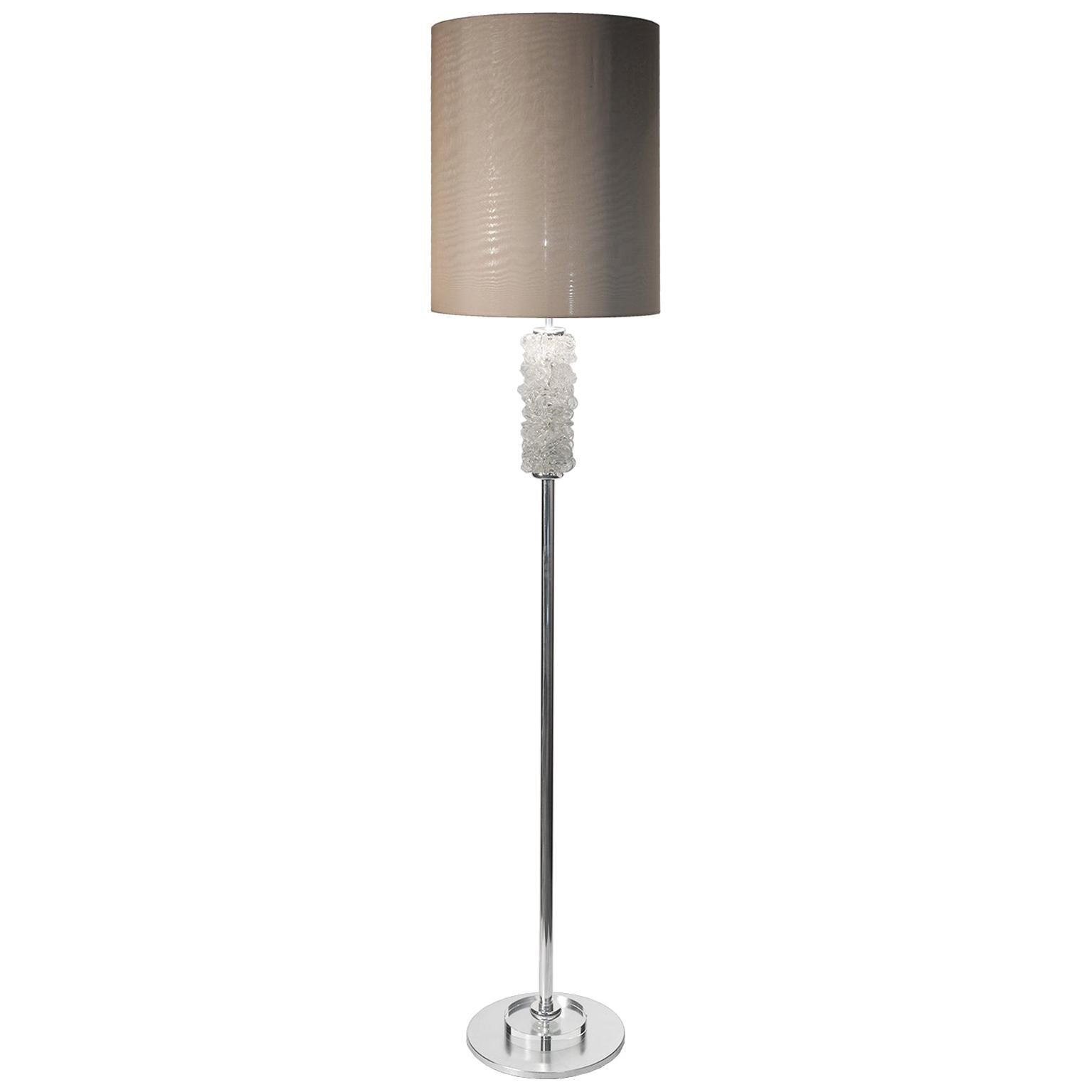 21st Century Morgana Silver and Blown Glass Floor Lamp by Patrizia Garganti