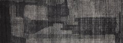 Moroccan Hand-Woven Wool Rug, Onyx and Cream, 10' x 14', India