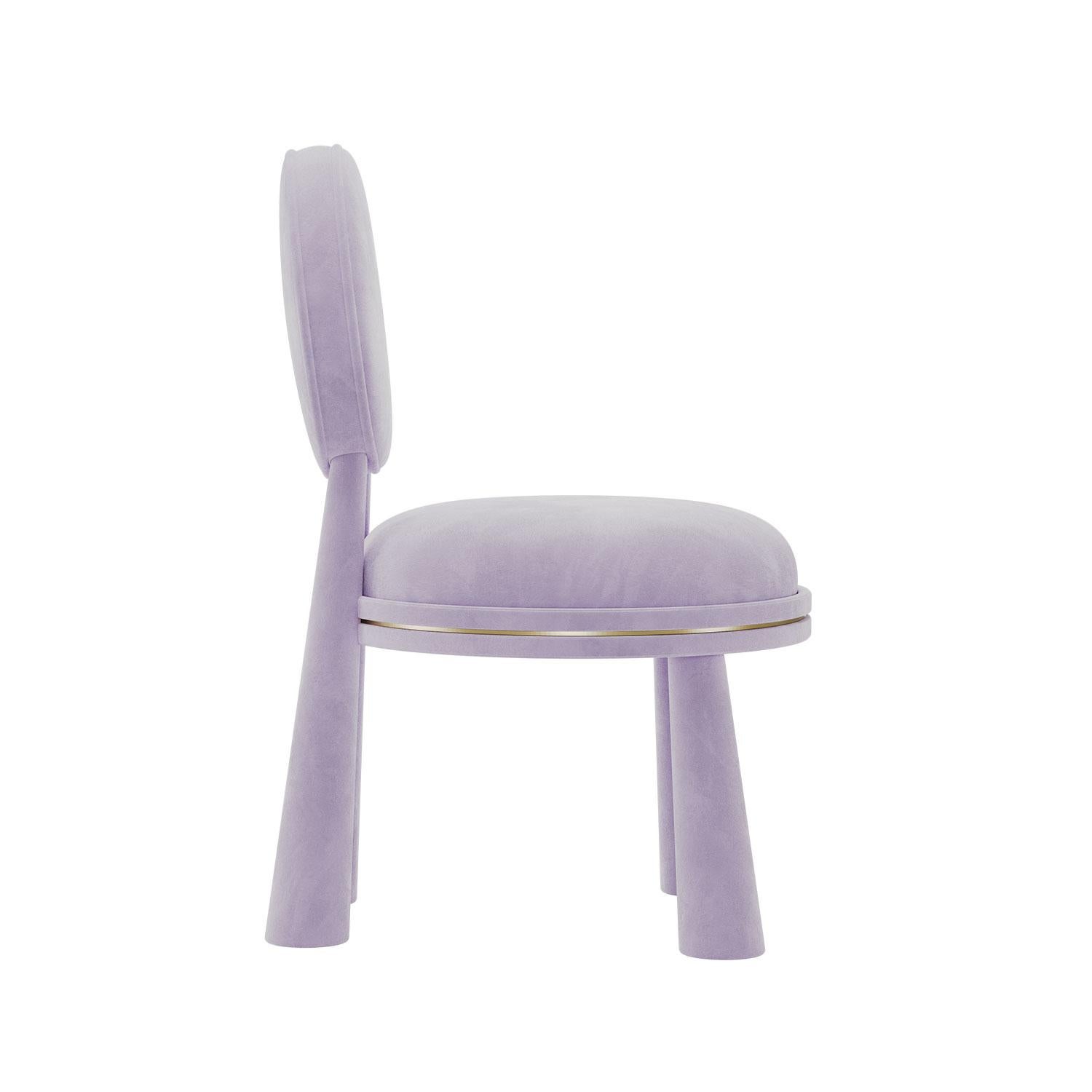 Silla Mouline Siglo XXI de Terciopelo Lavanda Hecha a Mano en Portugal Moderno de mediados de siglo en venta