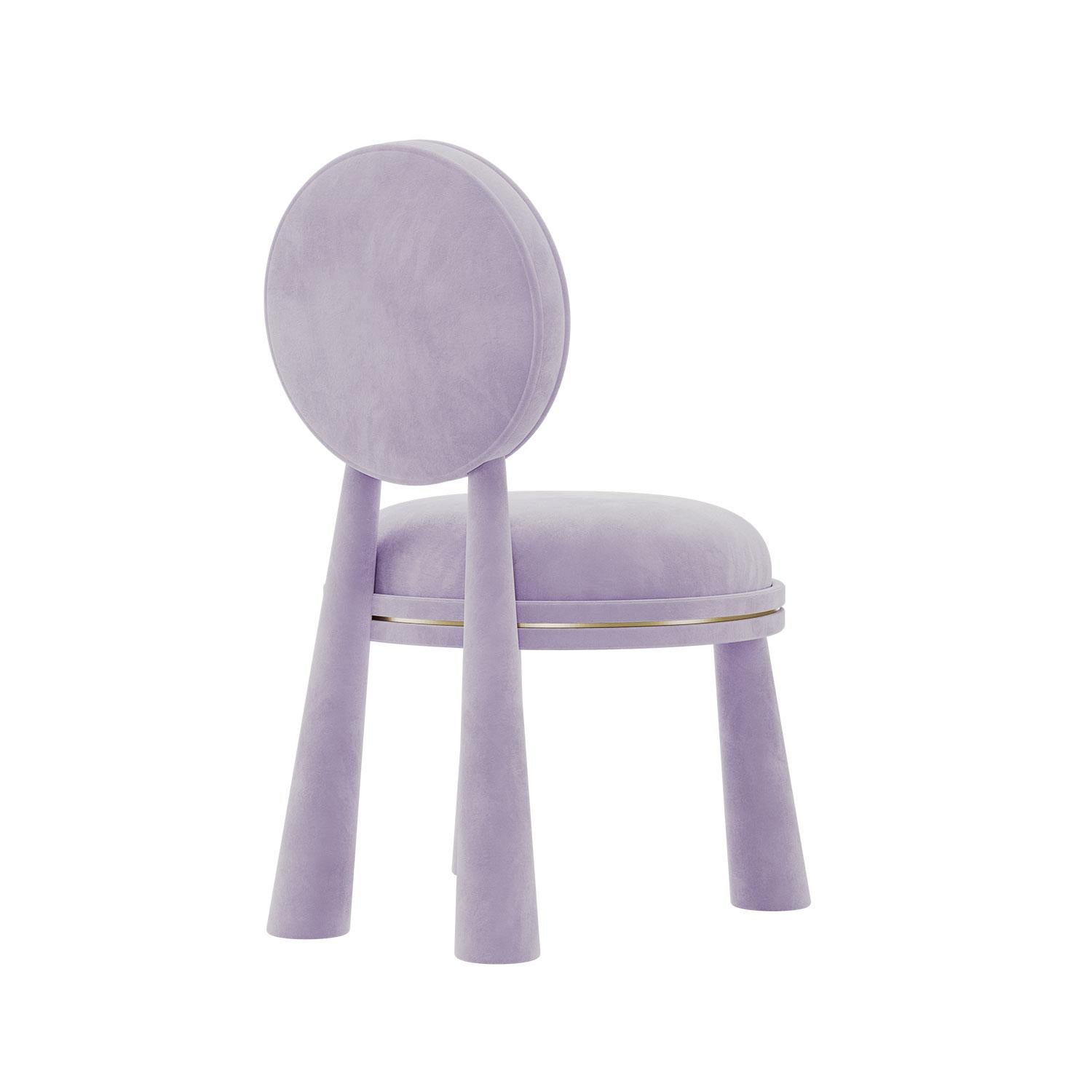 Silla Mouline Siglo XXI de Terciopelo Lavanda Hecha a Mano en Portugal Portugués en venta