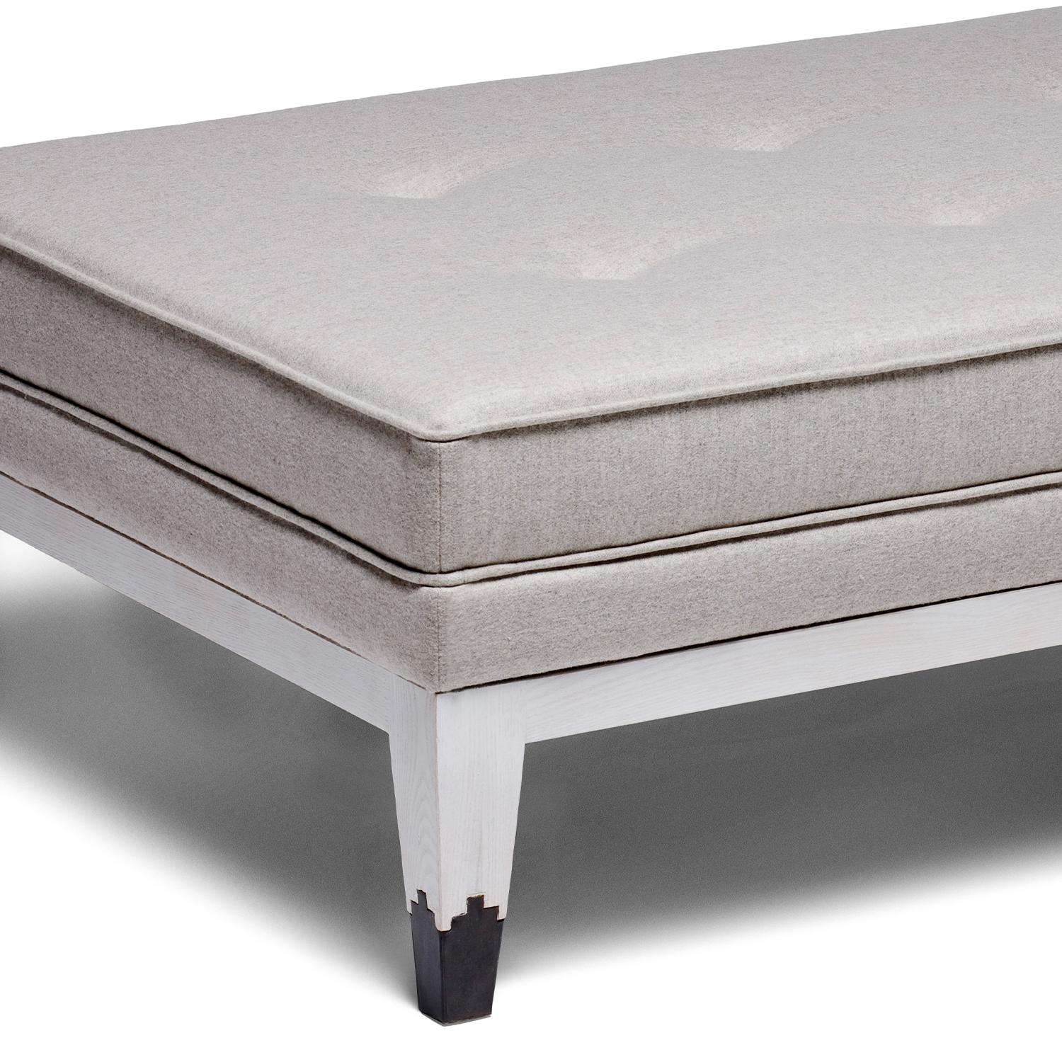 Mid-Century Modern 21st Century Mr Jones Ottoman, in White Stained Oak, by Duistt For Sale
